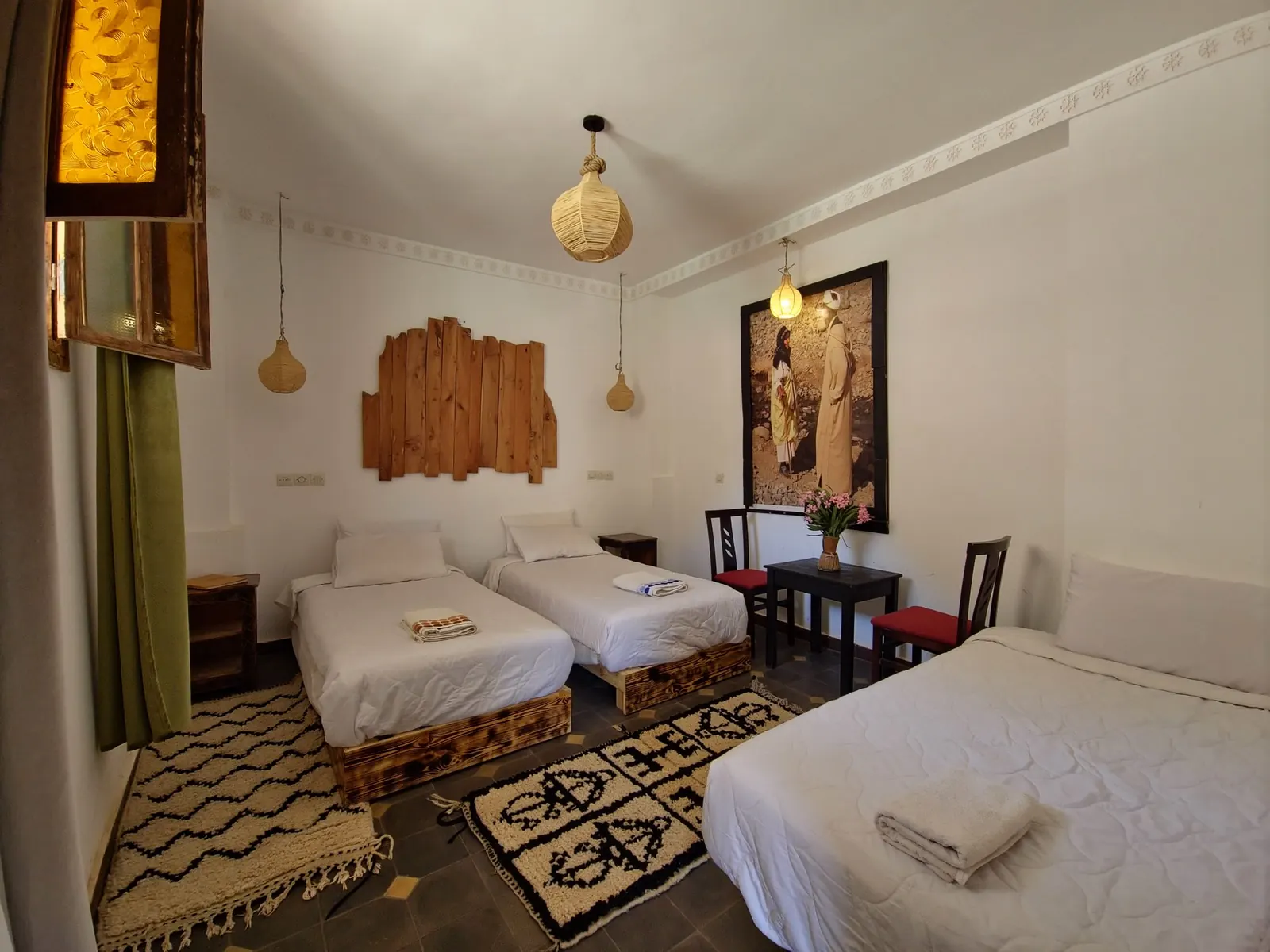 Atlas Triple Room at Hotel Gorge Dadès — window view onto the Dadès Valley